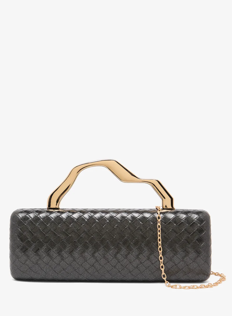 Namshi x East-To-West Metallic Bag With Gold Statement Handle